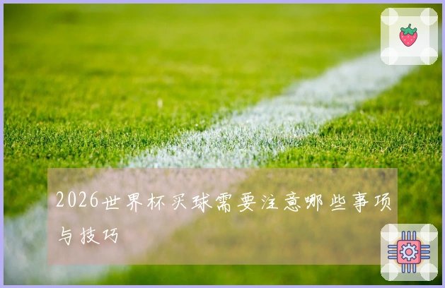 2026世界杯买球需要注意哪些事项与技巧